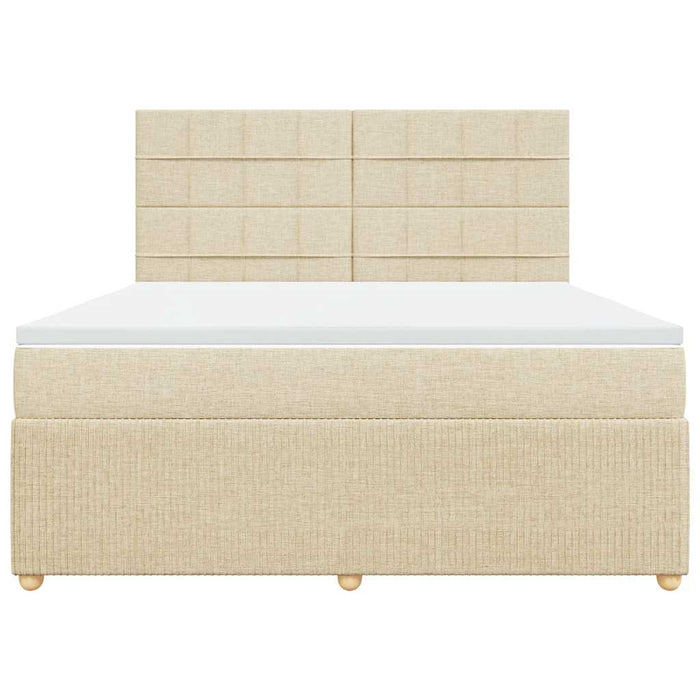 Pat continental cu saltea, crem, 180x200 cm, textil - WALTI WALTI