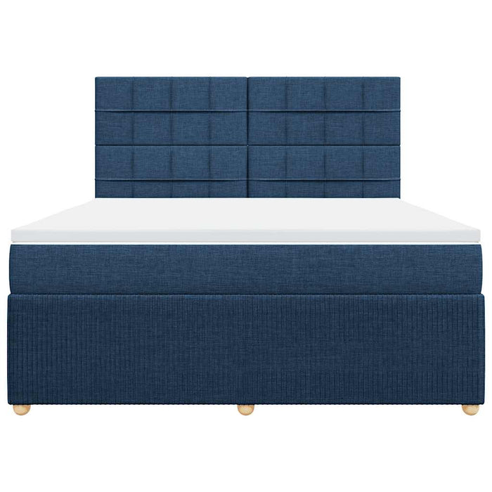 Pat box spring cu saltea, albastru, 180x200 cm, material textil - WALTI WALTI