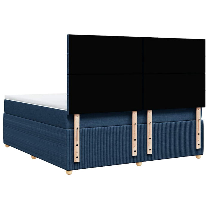 Pat box spring cu saltea, albastru, 180x200 cm, material textil - WALTI WALTI