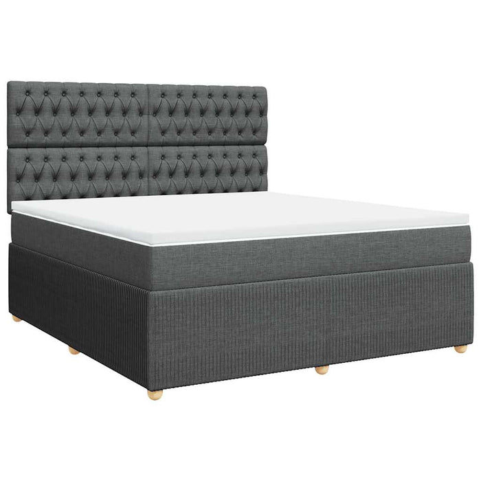Pat box spring cu saltea, gri închis, 180x200 cm, textil - WALTI WALTI