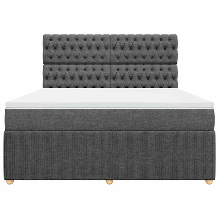 Pat box spring cu saltea, gri închis, 180x200 cm, textil - WALTI WALTI