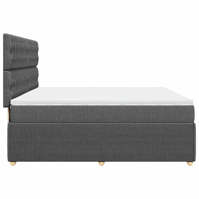 Pat box spring cu saltea, gri închis, 180x200 cm, textil - WALTI WALTI