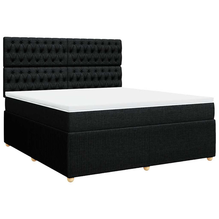 Pat box spring cu saltea, negru, 180x200 cm, catifea - WALTI WALTI