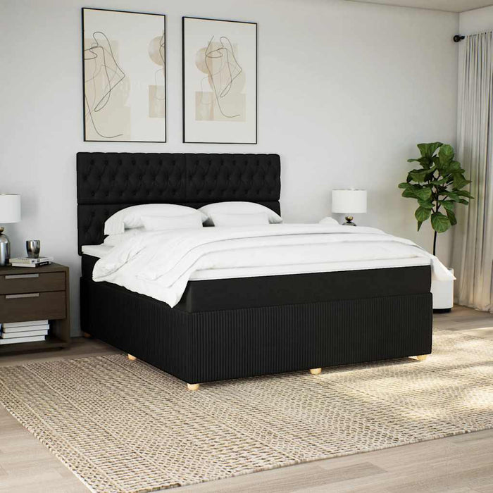 Pat box spring cu saltea, negru, 180x200 cm, catifea - WALTI WALTI