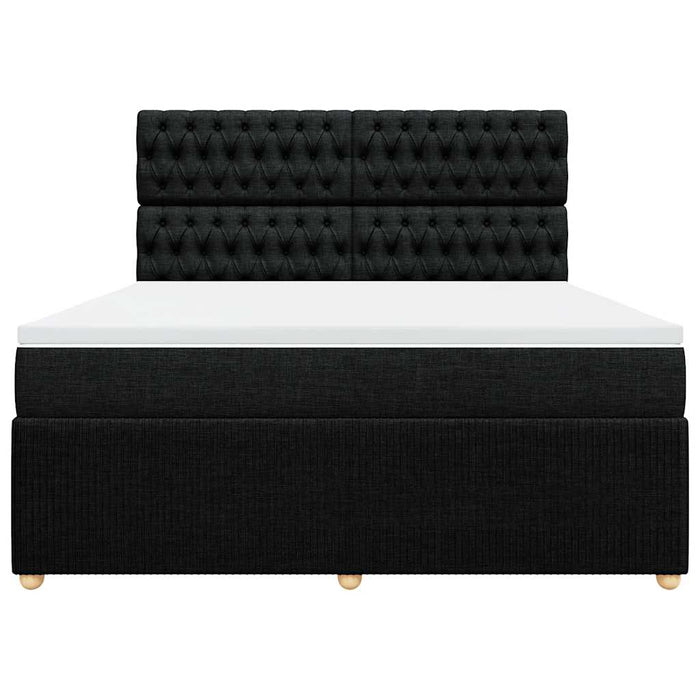 Pat box spring cu saltea, negru, 180x200 cm, catifea - WALTI WALTI