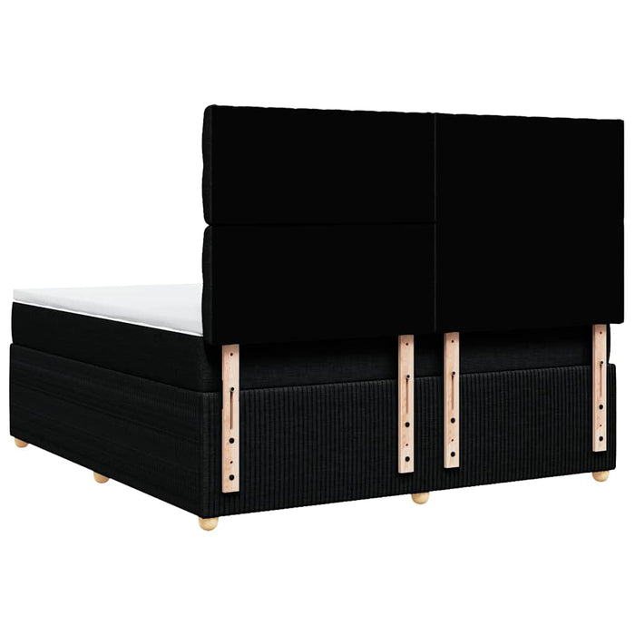 Pat box spring cu saltea, negru, 180x200 cm, catifea - WALTI WALTI