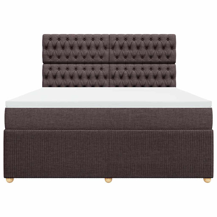 Pat continental cu saltea maro închis 180x200cm material textil - WALTI WALTI