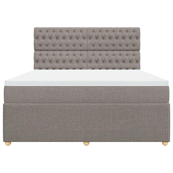Pat continental cu saltea, gri taupe, 180x200 cm, textil WALTI