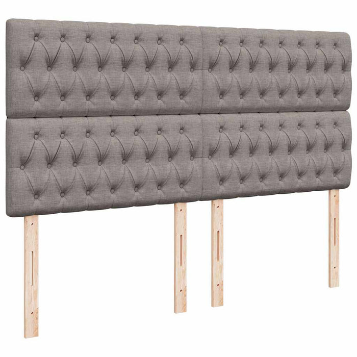Pat continental cu saltea, gri taupe, 180x200 cm, textil WALTI