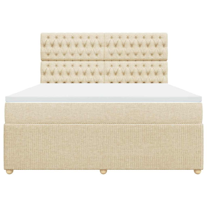 Pat continental cu saltea, crem, 180x200 cm, textil - WALTI WALTI