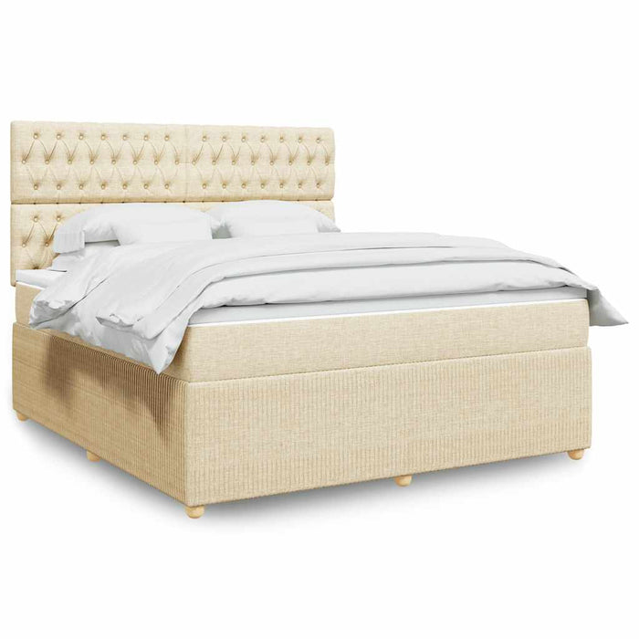 Pat continental cu saltea, crem, 180x200 cm, textil - WALTI WALTI