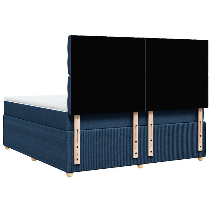 Pat box spring cu saltea, albastru, 180x200 cm, material textil - WALTI WALTI