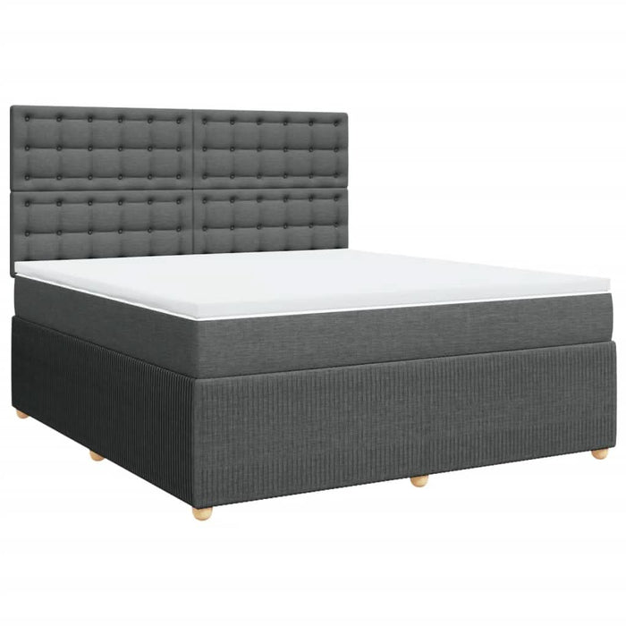 Pat box spring cu saltea, gri închis, 180x200 cm, textil - WALTI WALTI