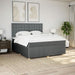 Pat box spring cu saltea, gri închis, 180x200 cm, textil - WALTI WALTI