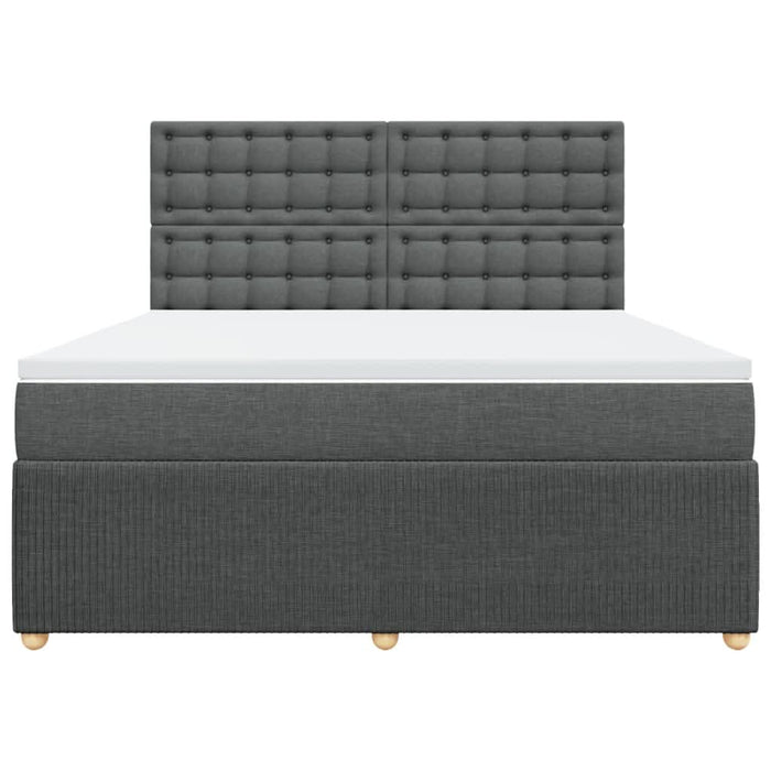 Pat box spring cu saltea, gri închis, 180x200 cm, textil - WALTI WALTI