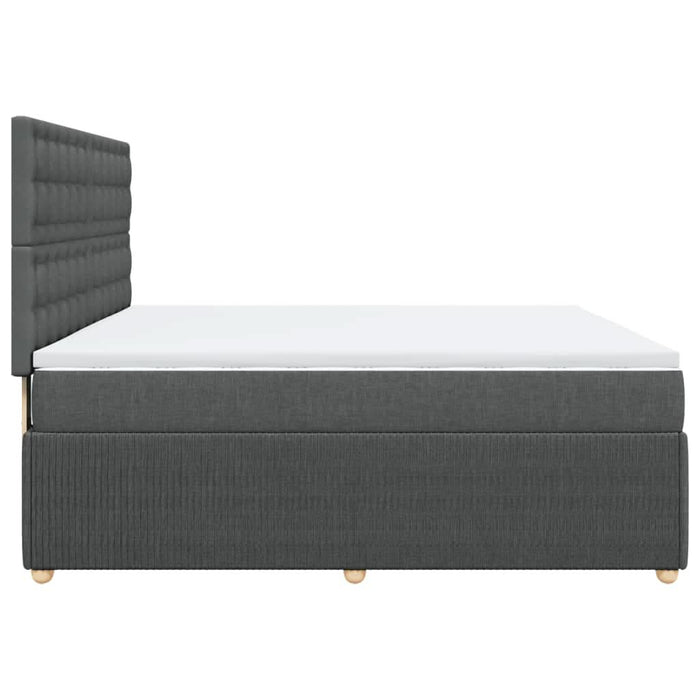 Pat box spring cu saltea, gri închis, 180x200 cm, textil - WALTI WALTI