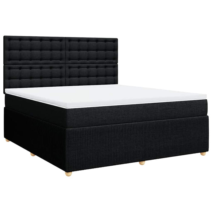 Pat box spring cu saltea, negru, 180x200 cm, catifea - WALTI WALTI