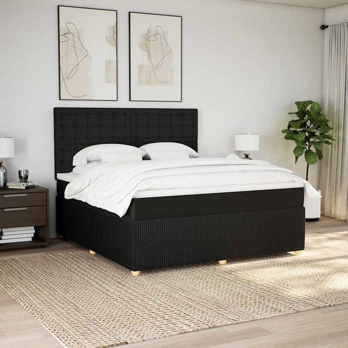 Pat box spring cu saltea, negru, 180x200 cm, catifea - WALTI WALTI