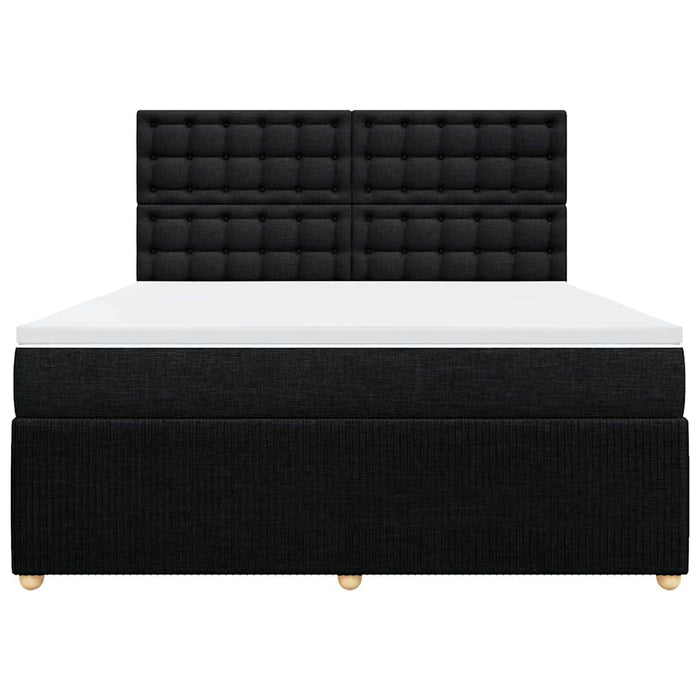 Pat box spring cu saltea, negru, 180x200 cm, catifea - WALTI WALTI
