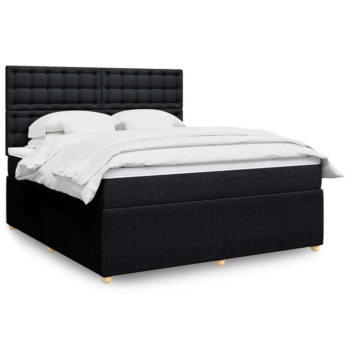 Pat box spring cu saltea, negru, 180x200 cm, catifea - WALTI WALTI