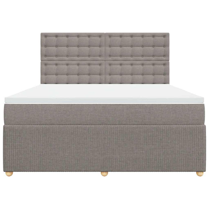 Pat continental cu saltea, gri taupe, 180x200 cm, textil WALTI
