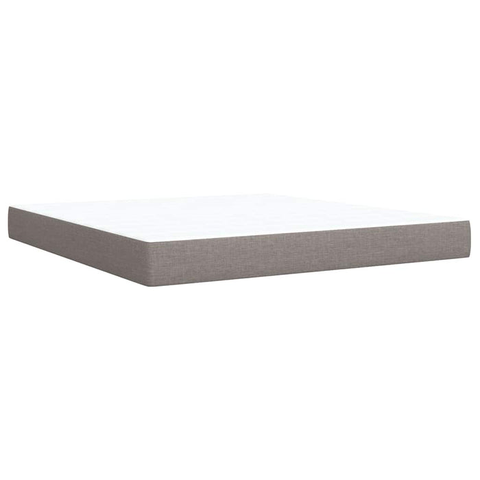 Pat continental cu saltea, gri taupe, 180x200 cm, textil WALTI