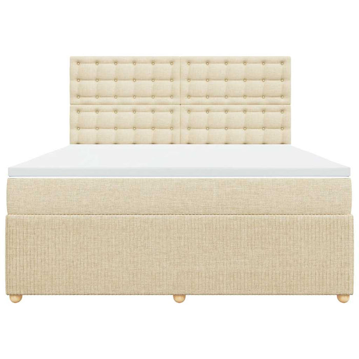 Pat continental cu saltea, crem, 180x200 cm, textil - WALTI WALTI