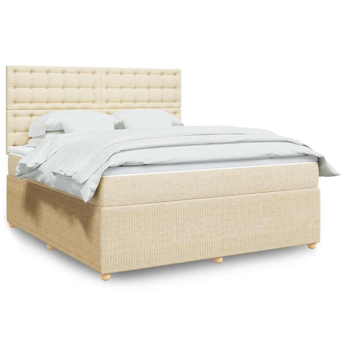Pat continental cu saltea, crem, 180x200 cm, textil - WALTI WALTI