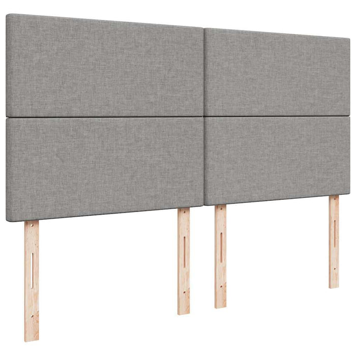 Pat box spring cu saltea, gri deschis, 200x200 cm, textil WALTI
