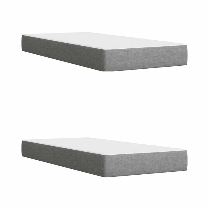 Pat box spring cu saltea, gri deschis, 200x200 cm, textil WALTI