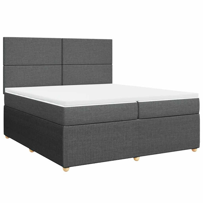 Pat box spring cu saltea, gri închis, 200x200 cm, textil - WALTI WALTI