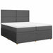 Pat box spring cu saltea, gri închis, 200x200 cm, textil - WALTI WALTI