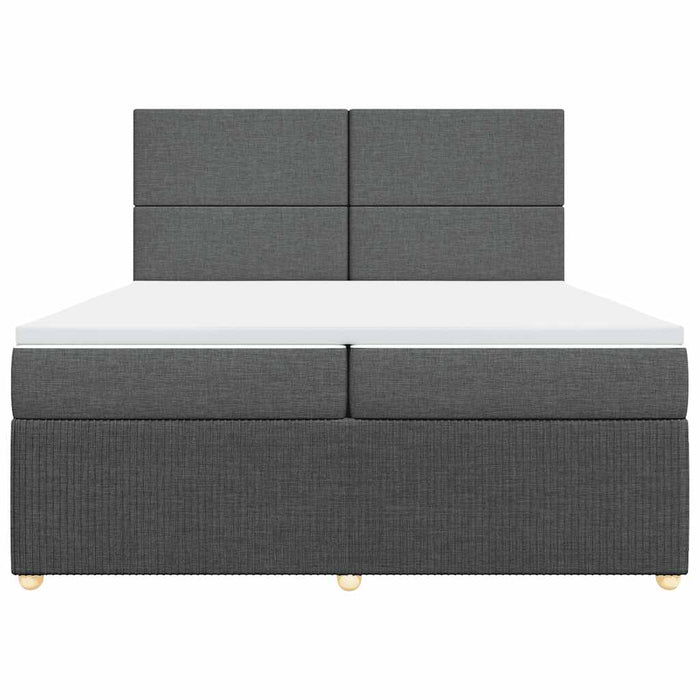 Pat box spring cu saltea, gri închis, 200x200 cm, textil - WALTI WALTI