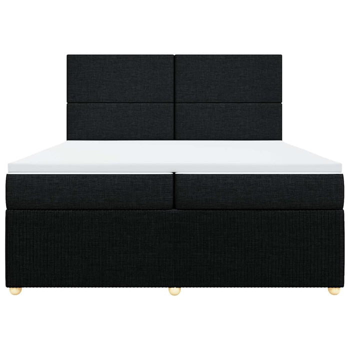 Pat box spring cu saltea, negru, 200x200 cm, textil - WALTI WALTI