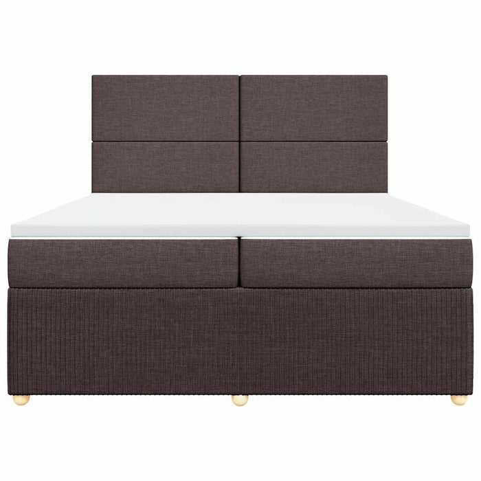 Pat box spring cu saltea, maro închis, 200x200 cm, textil - WALTI WALTI
