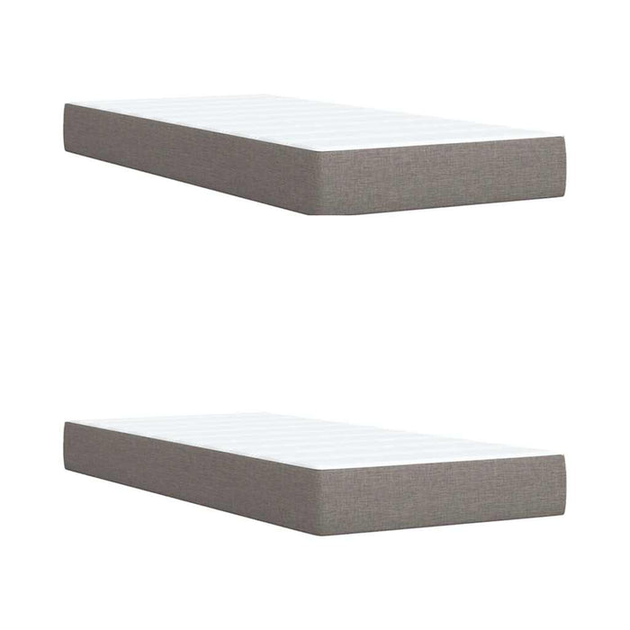 Pat box spring cu saltea, gri taupe, 200x200 cm, textil WALTI