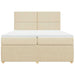 Pat box spring cu saltea, crem, 200x200 cm, textil - WALTI WALTI