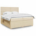 Pat box spring cu saltea, crem, 200x200 cm, textil - WALTI WALTI
