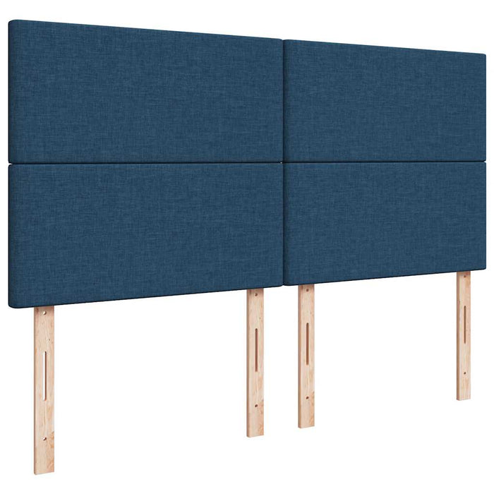 Pat box spring cu saltea, albastru, 200x200 cm, textil - WALTI WALTI