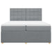 Pat box spring cu saltea, gri deschis, 200x200 cm, textil - WALTI WALTI