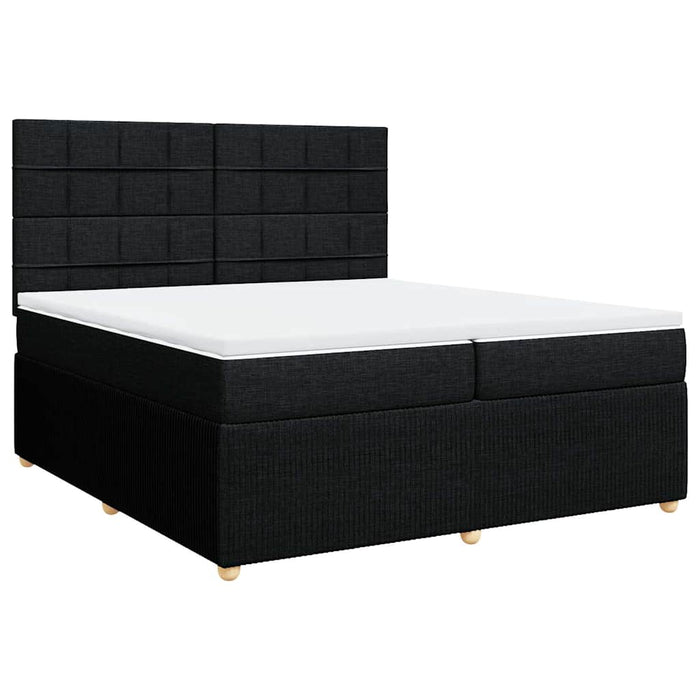 Pat box spring cu saltea, negru, 200x200 cm, textil - WALTI WALTI