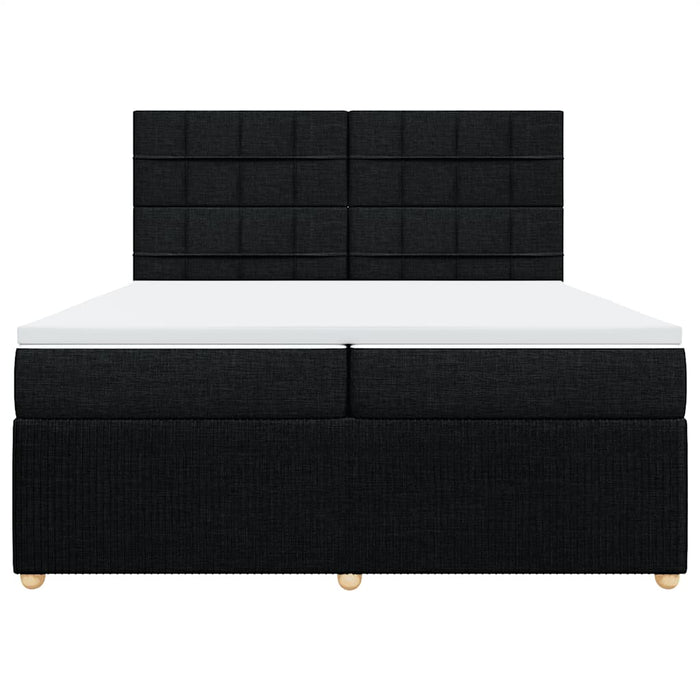 Pat box spring cu saltea, negru, 200x200 cm, textil - WALTI WALTI