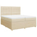 Pat box spring cu saltea, crem, 200x200 cm, textil - WALTI WALTI