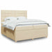 Pat box spring cu saltea, crem, 200x200 cm, textil - WALTI WALTI