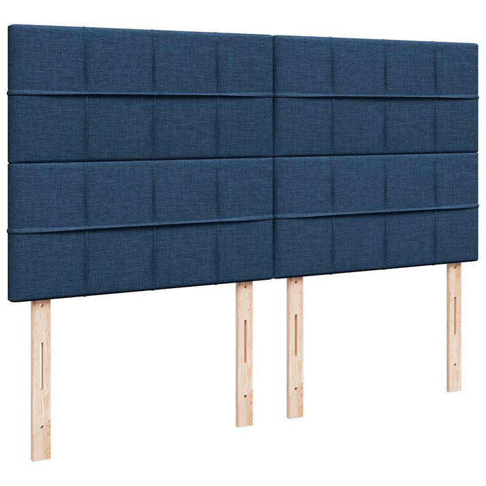 Pat box spring cu saltea, albastru, 200x200 cm, textil - WALTI WALTI