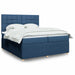 Pat box spring cu saltea, albastru, 200x200 cm, textil - WALTI WALTI