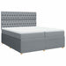 Pat box spring cu saltea, gri deschis, 200x200 cm, textil - WALTI WALTI
