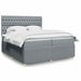 Pat box spring cu saltea, gri deschis, 200x200 cm, textil - WALTI WALTI