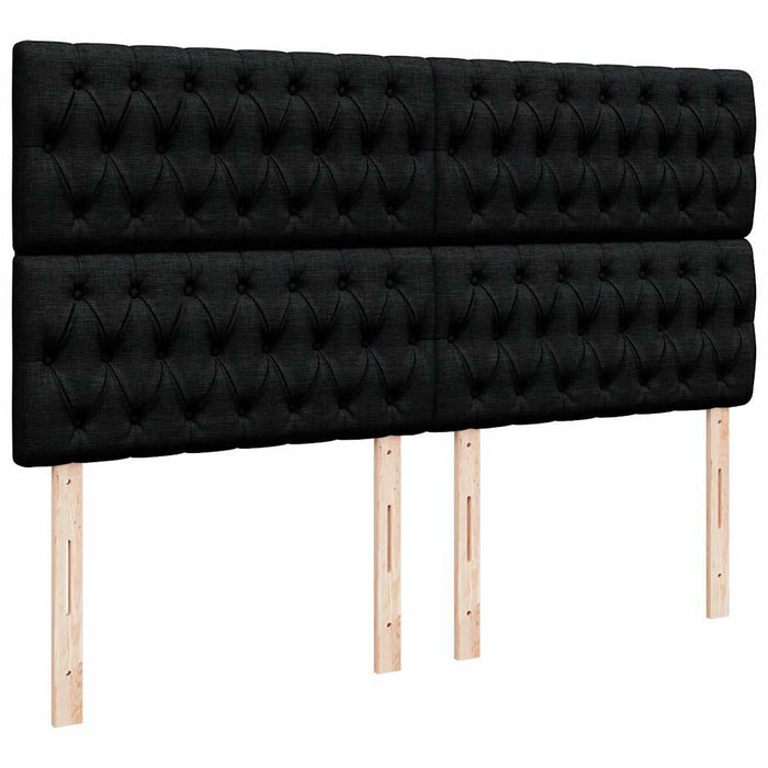Pat box spring cu saltea, negru, 200x200 cm, textil WALTI