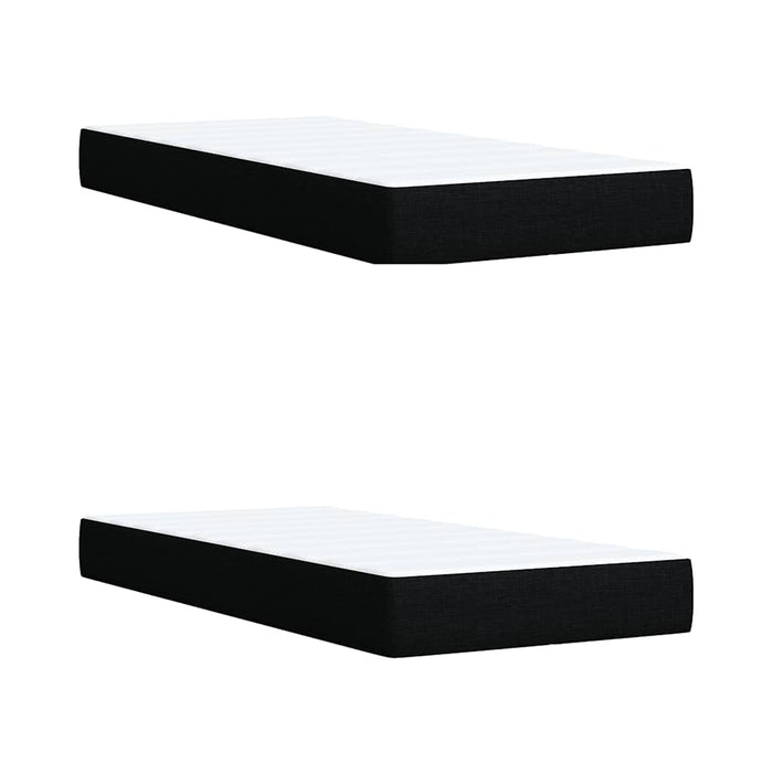 Pat box spring cu saltea, negru, 200x200 cm, textil WALTI
